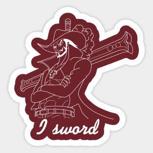 Dracule Mihawk - I sword (white) Sticker